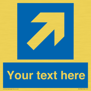 Custom Mandatory directional sign, blue arrow up and right